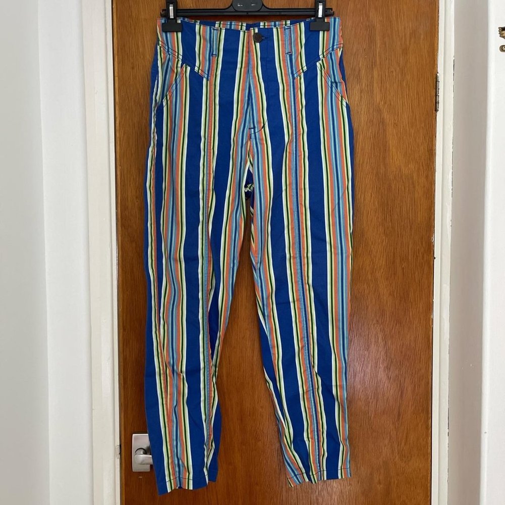 Lucy and Yak Womens Orange and Blue Trousers